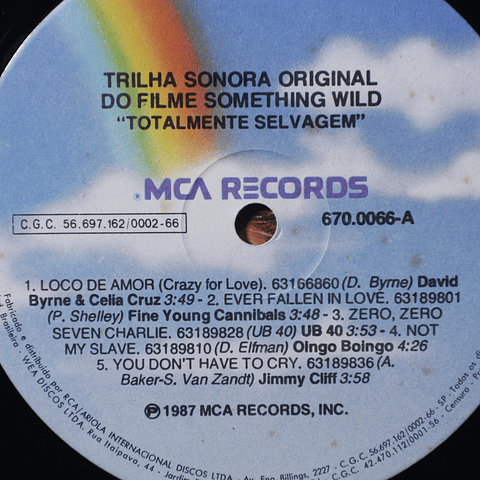 Various ‎– Something Wild - Music From The Motion Picture Soundtrack (David Byrne, New Order, otrs0