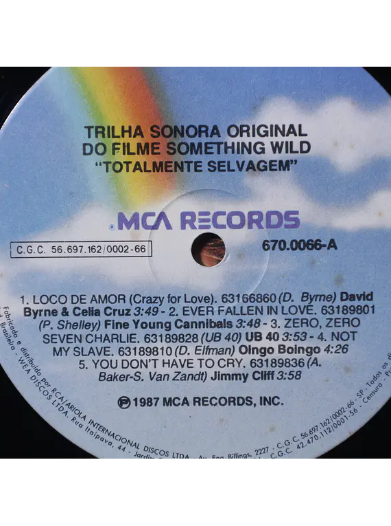 Various ‎– Something Wild - Music From The Motion Picture Soundtrack (David Byrne, New Order, otrs0