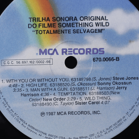 Various ‎– Something Wild - Music From The Motion Picture Soundtrack (David Byrne, New Order, otrs0