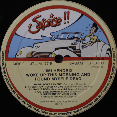 Jimi Hendrix with Jim Morrison, Johnny Winter ‎– Woke Up This Morning And Found Myself Dead