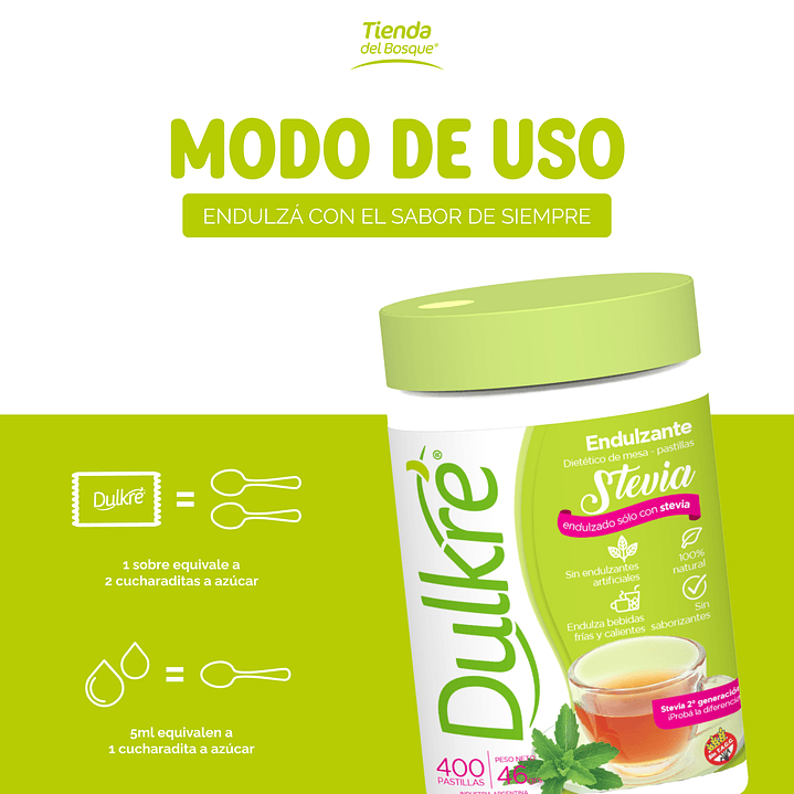 Dulkré Stevia - Pastillas - 400 comprimidos 3