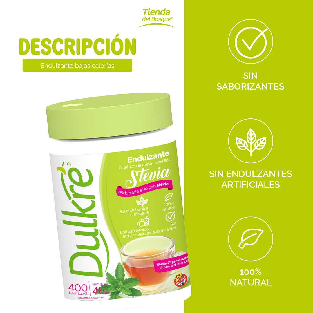 Dulkré Stevia - Pastillas - 400 comprimidos 2