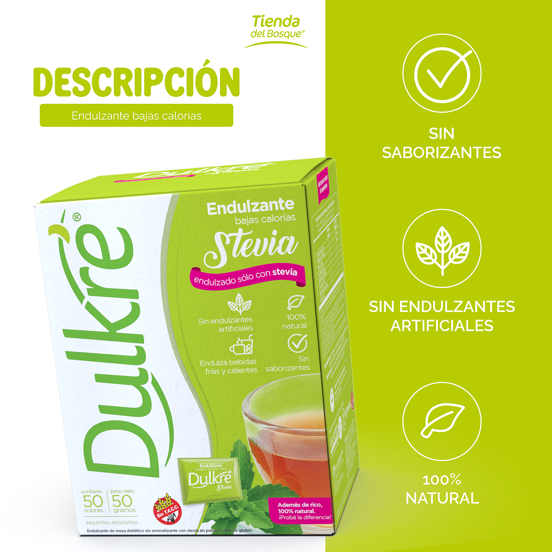 Dulkré Stevia - Sobres - 50 sobres 2