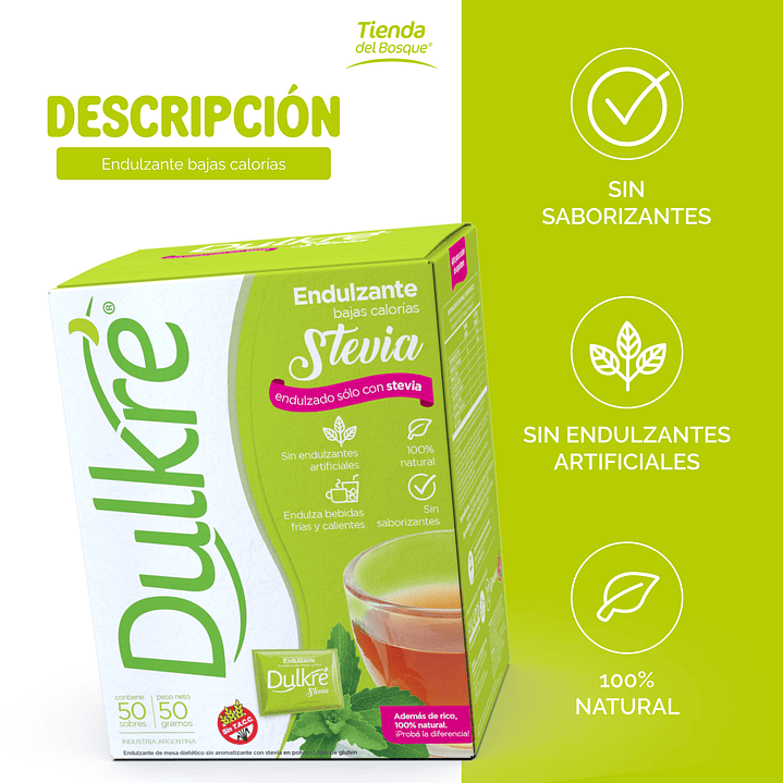 Dulkré Stevia - Sobres - 50 sobres 2
