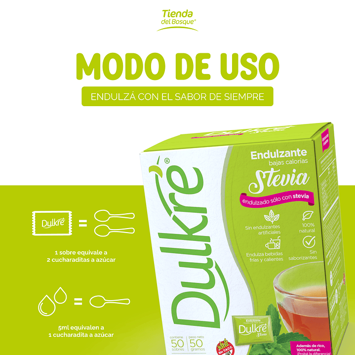 Dulkré Stevia - Sobres - 50 sobres 3