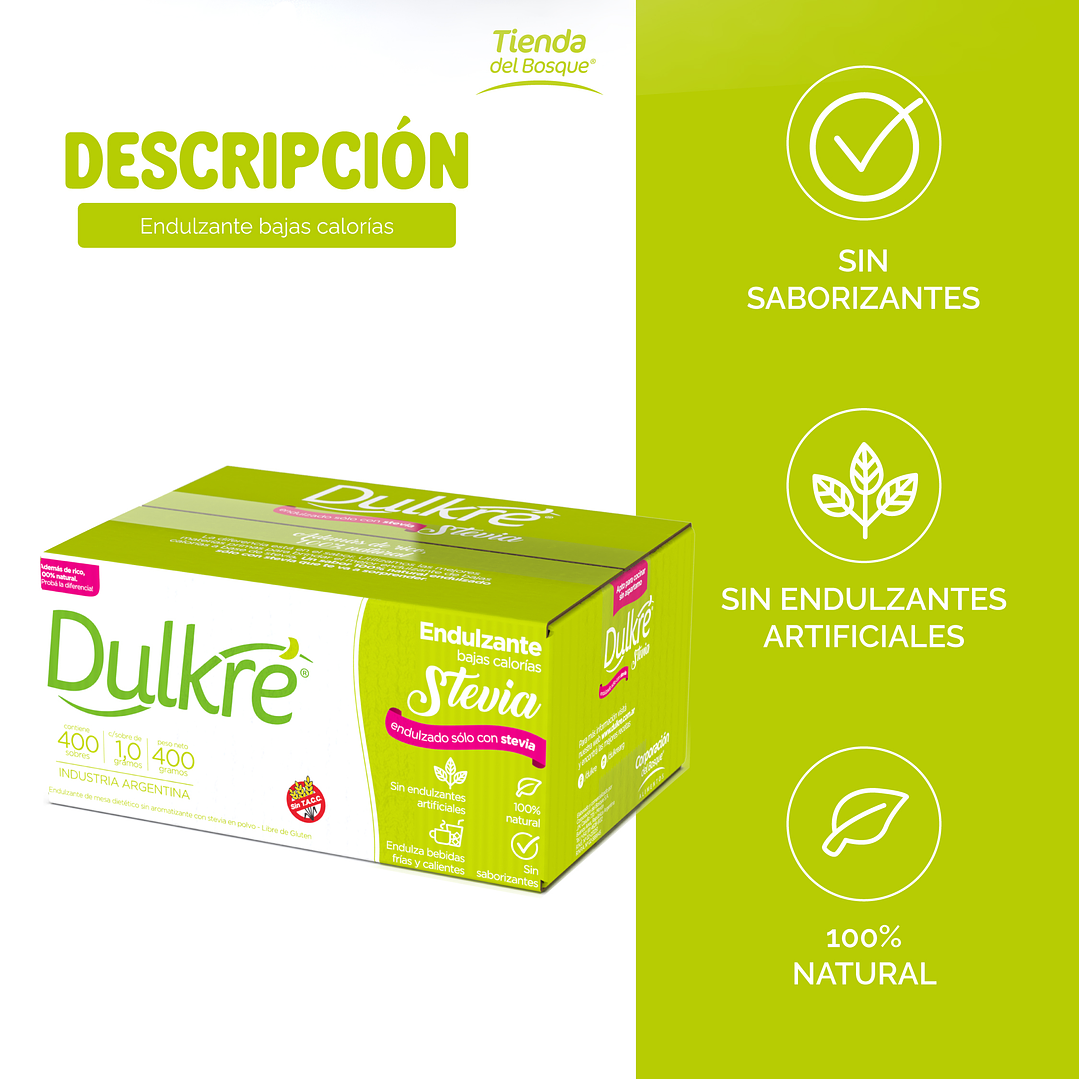 Dulkré Stevia - Sobres - 400 sobres 2