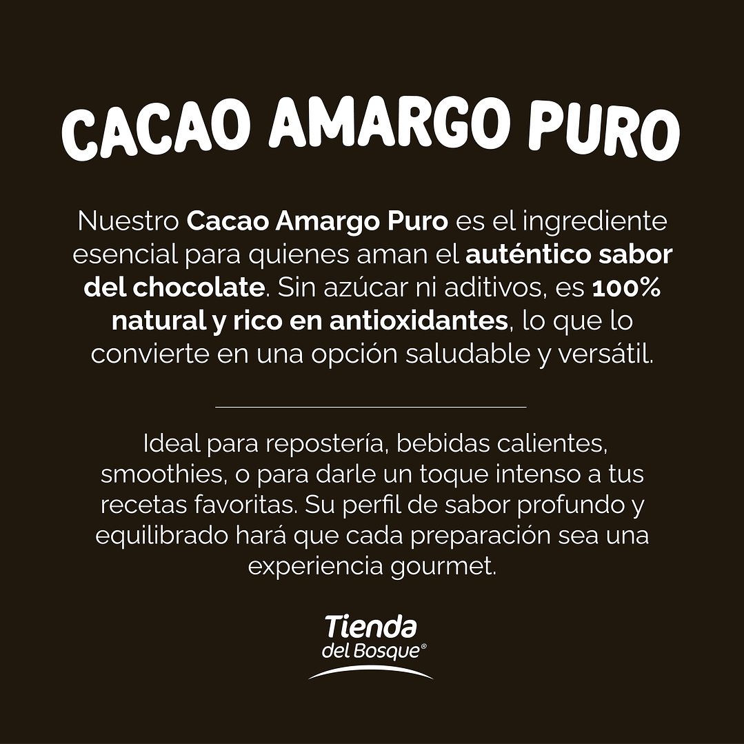 Cacao Amargo Puro 120 grs 3