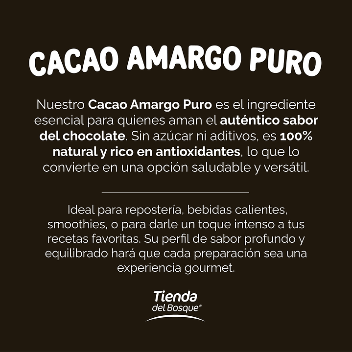 Cacao Amargo Puro 120 grs 3