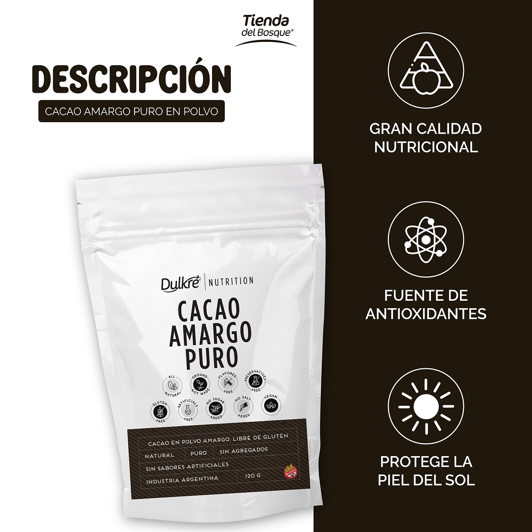 Cacao Amargo Puro 120 grs 2