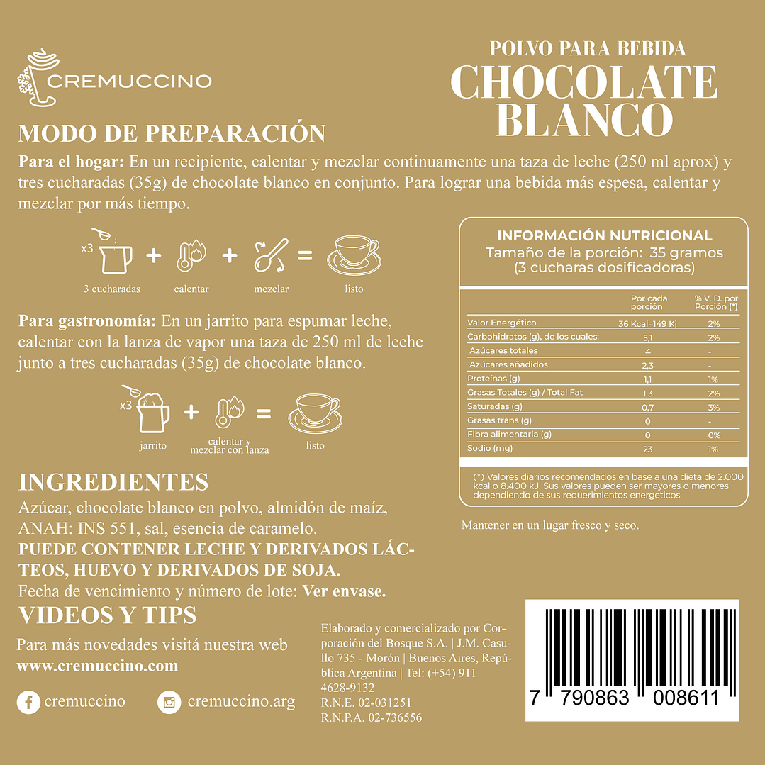 Chocolate Blanco 875g 7