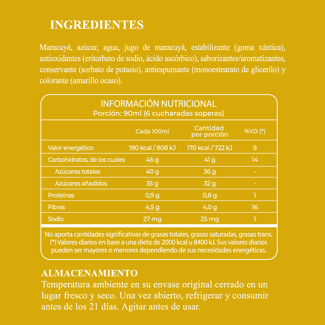 Pure de Maracuyá 1,13 Kg/ 1 Lt 4