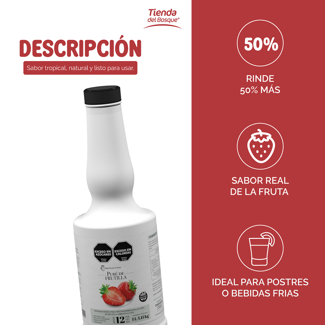 Pure de Frutilla 1,13 Kg/ 1 Lt 2