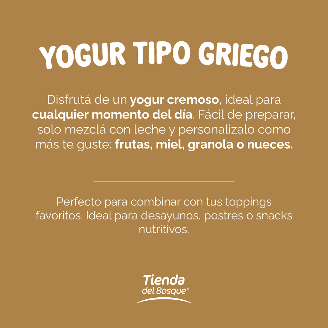 Yogur tipo griego en polvo 1,12Kg (rinde 7.2 litros de yogur) 1