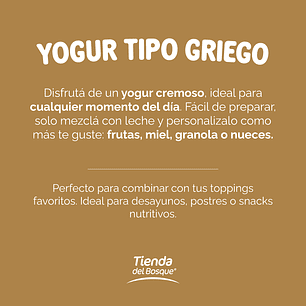 Yogur tipo griego en polvo 1,12Kg (rinde 7.2 litros de yogur)