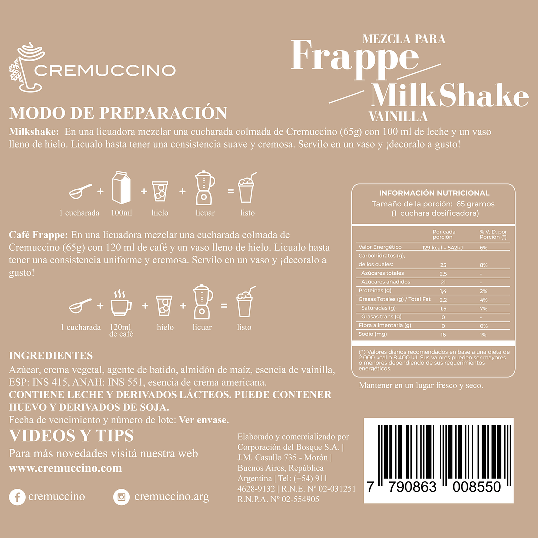 Frappe / Milkshake Vainilla 1,5 kg 7