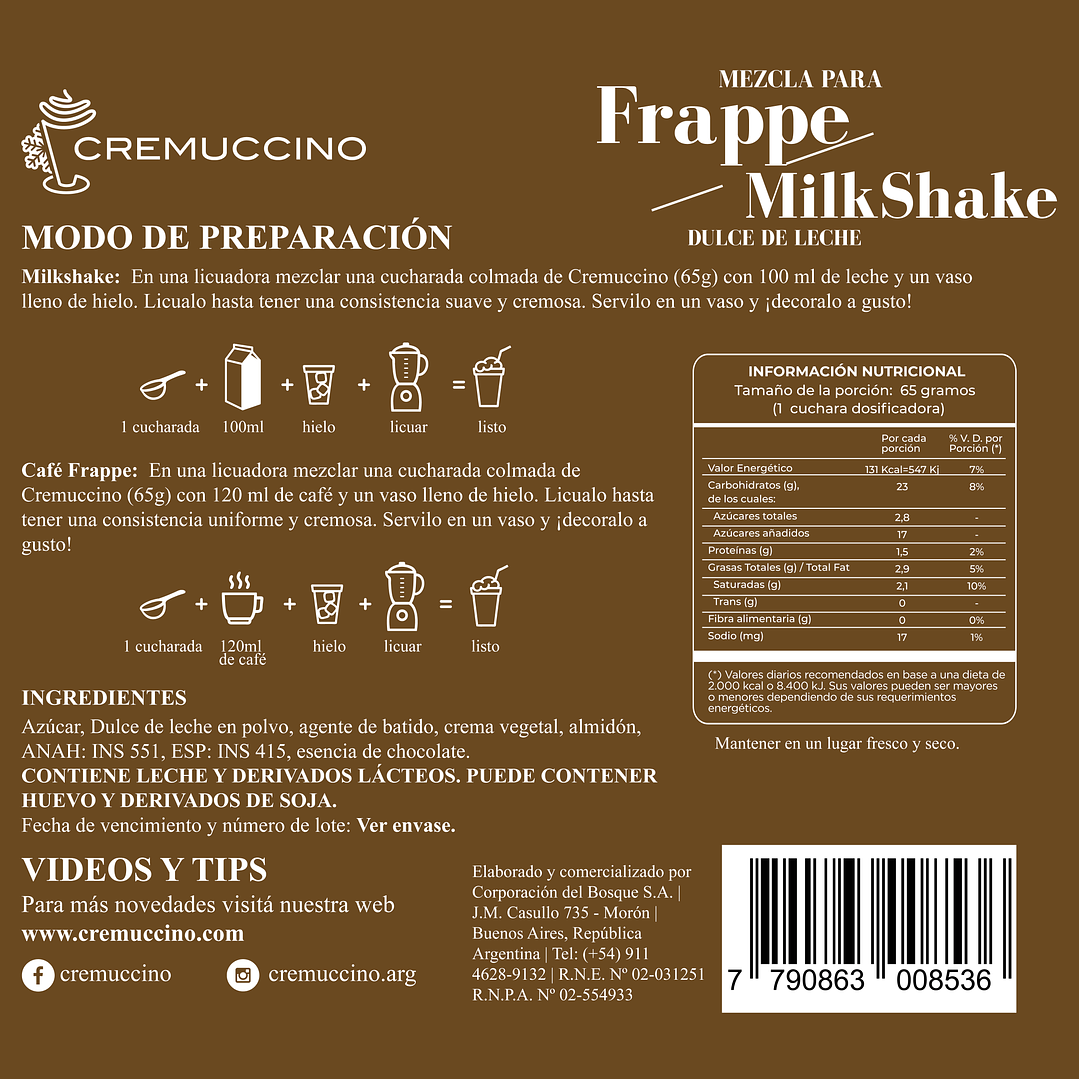 Frappe / Milkshake Dulce de leche 1,5 kg 7