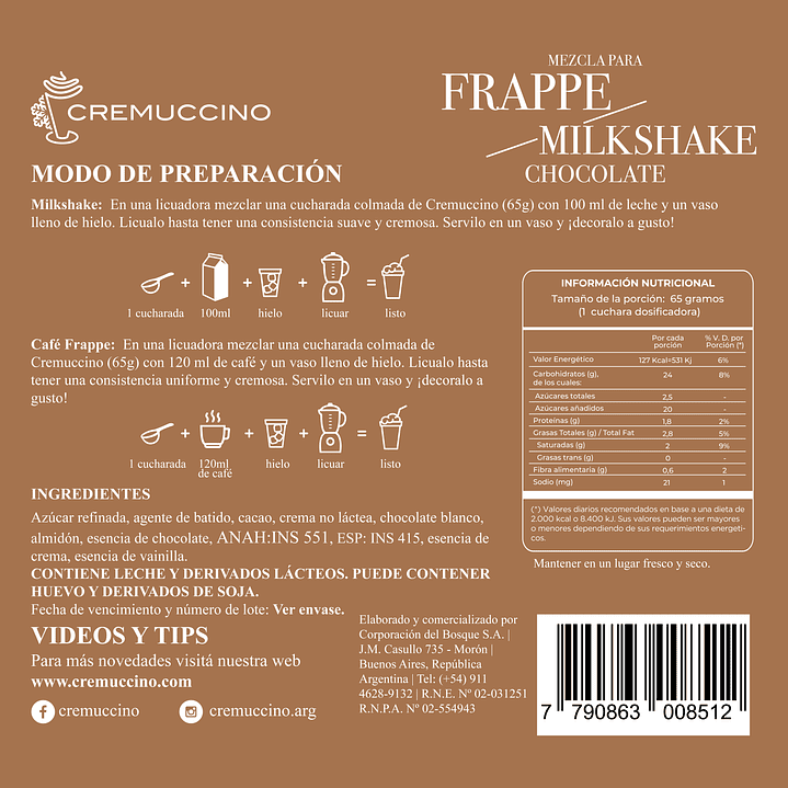 Frappe / Milkshake Chocolate 1,5 kg 7