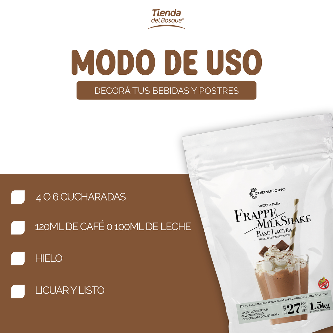 Frappe / Milkshake Base Lactea 1,5 kg 3