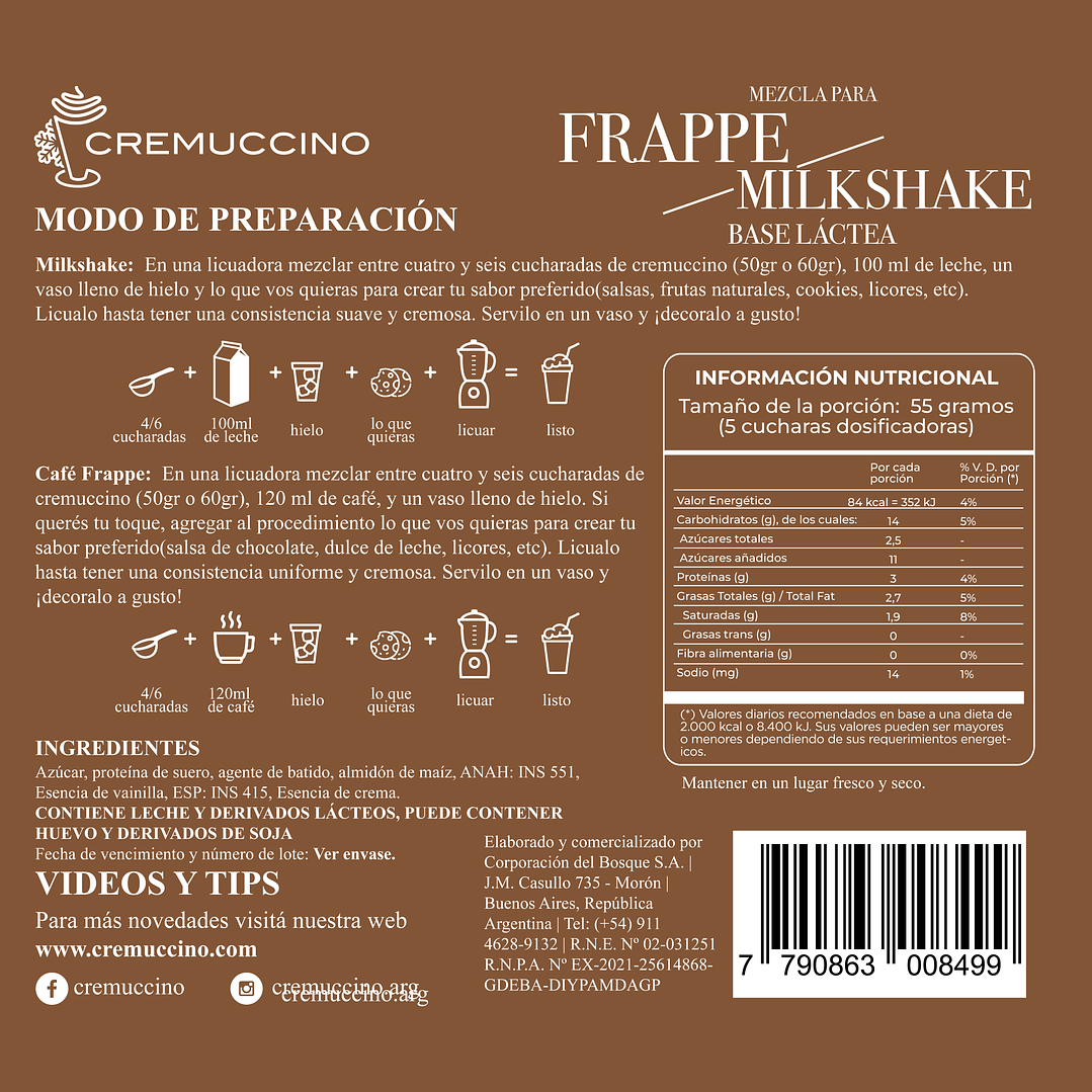 Frappe / Milkshake Base Lactea 1,5 kg 7