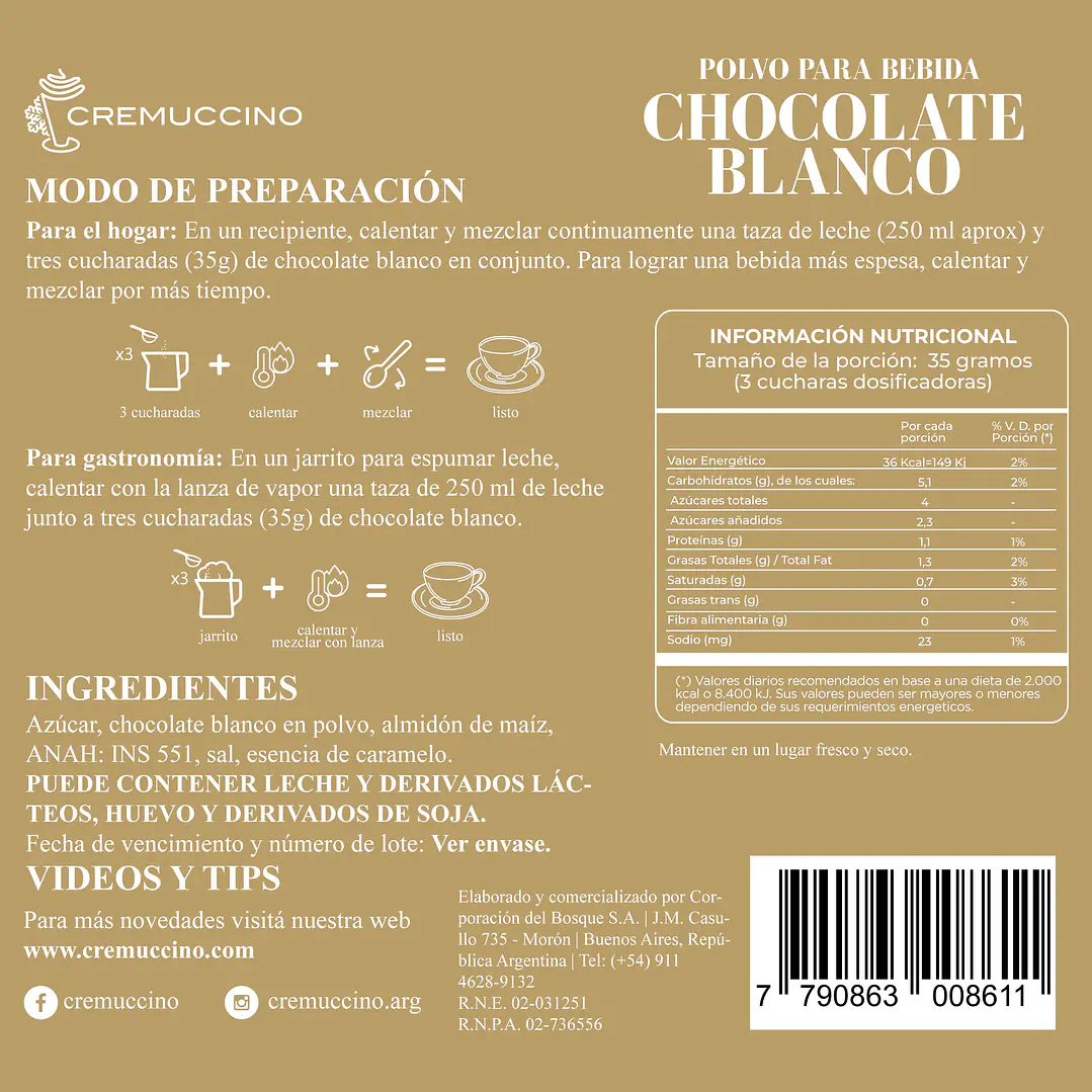 Chocolate Blanco 350g 6