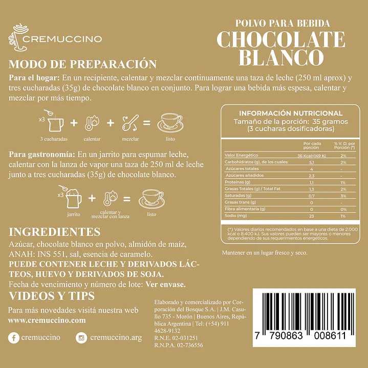Chocolate Blanco 350g 6