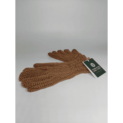 Guantes de lana café