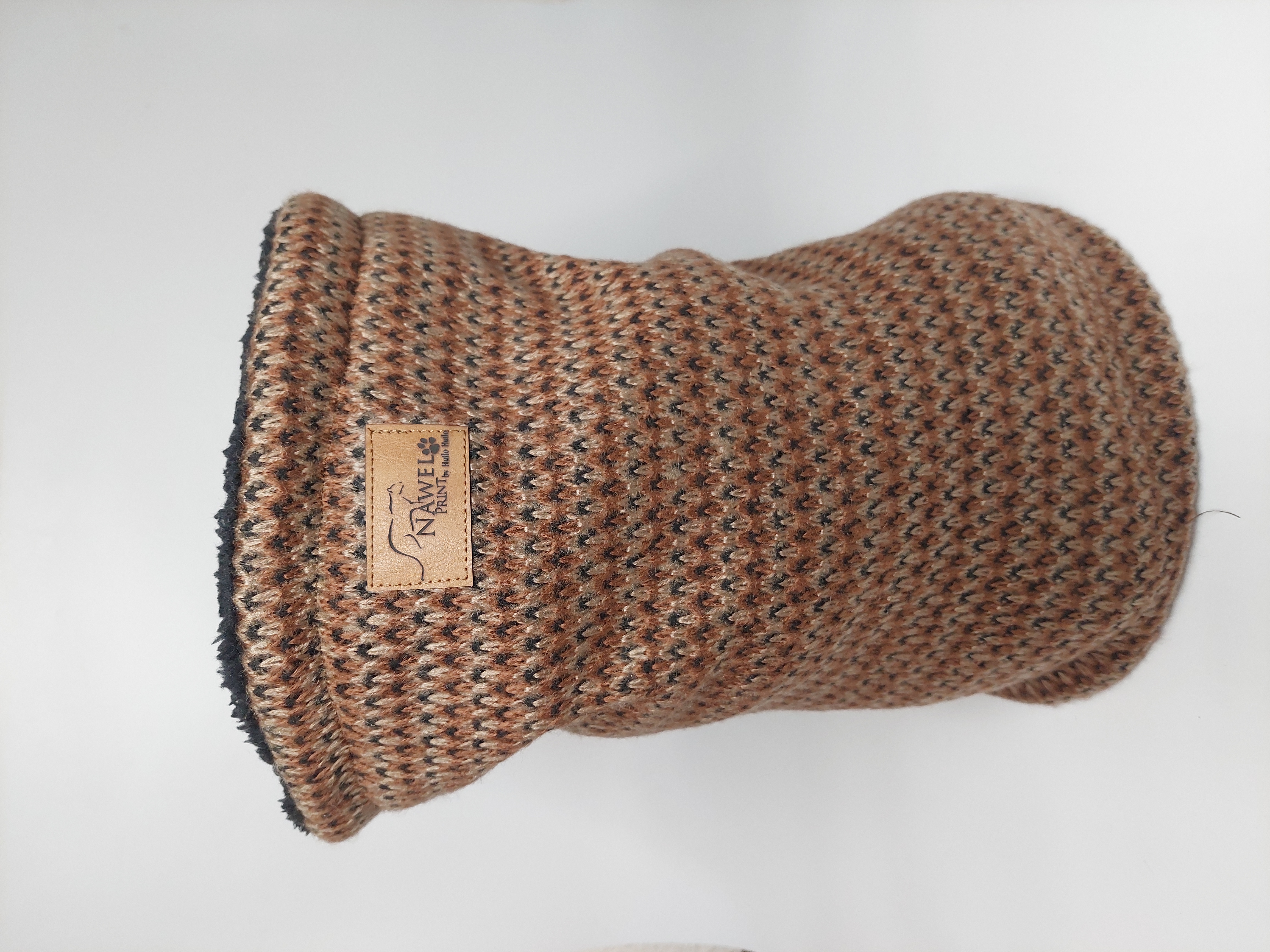Cuello Polar Moteado café