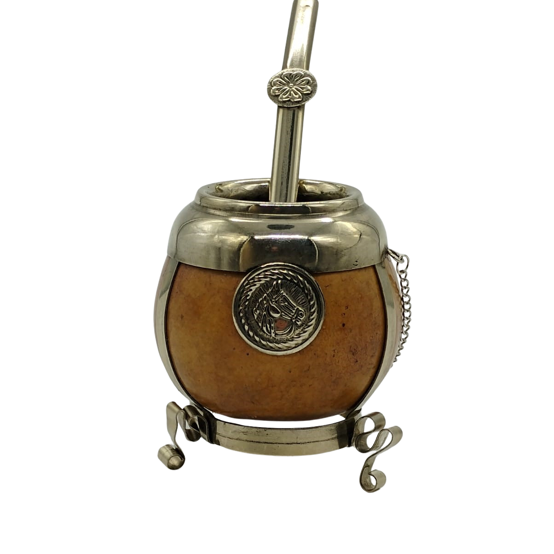 Mate calabaza aplicaciones en alpaca y bombilla incluida  1