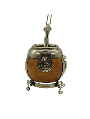 Mate calabaza aplicaciones en alpaca y bombilla incluida 