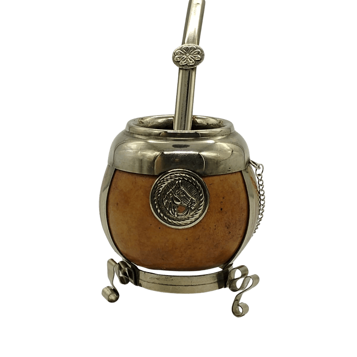 Mate calabaza aplicaciones en alpaca y bombilla incluida  1