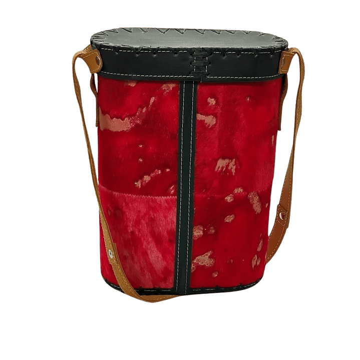 Bolso Rigido Cuero Piel Rojo 1