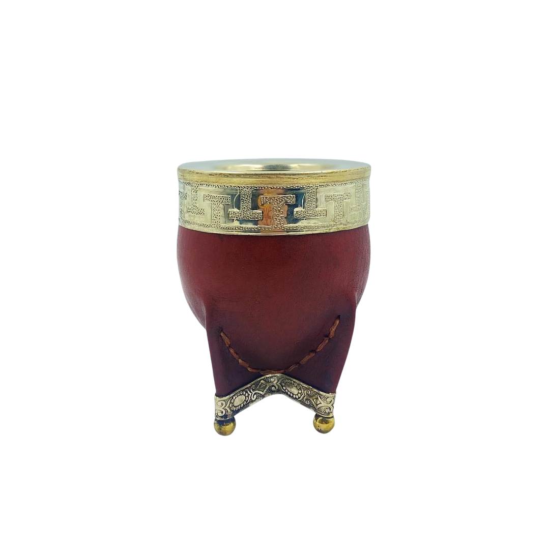 Calabaza Imperial Cuero Liso Café Liso c/ Aplicaciones De Alpaca Pampa 1