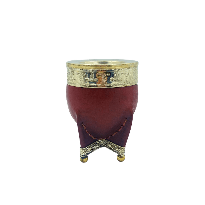 Calabaza Imperial Cuero Liso Café Liso c/ Aplicaciones De Alpaca Pampa 1