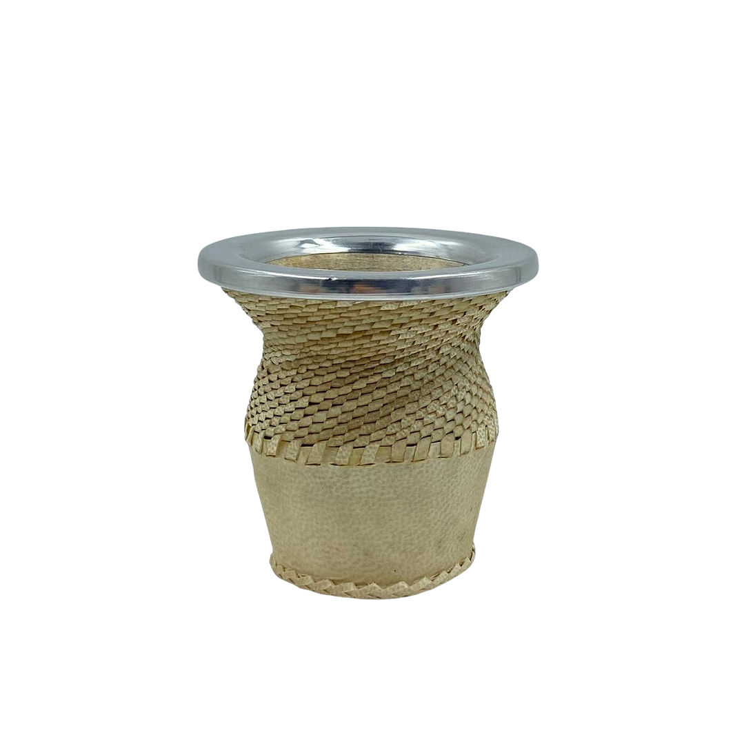 Mate Bocón Cuero Crudo y Tiento Blanco 1