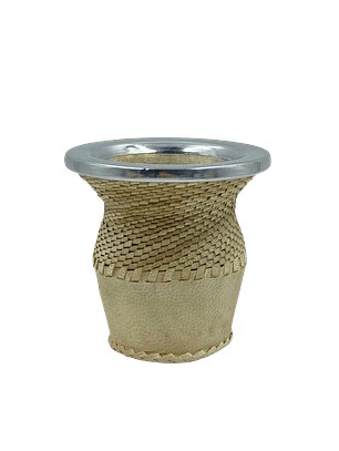 Mate Bocón Cuero Crudo y Tiento 