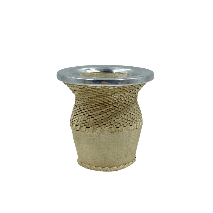 Mate Bocón Cuero Crudo y Tiento Blanco 1