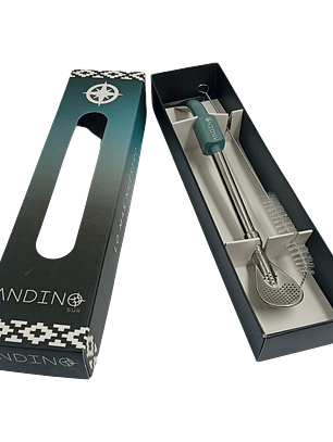 Bombilla Con Limpiador Andino Verde 