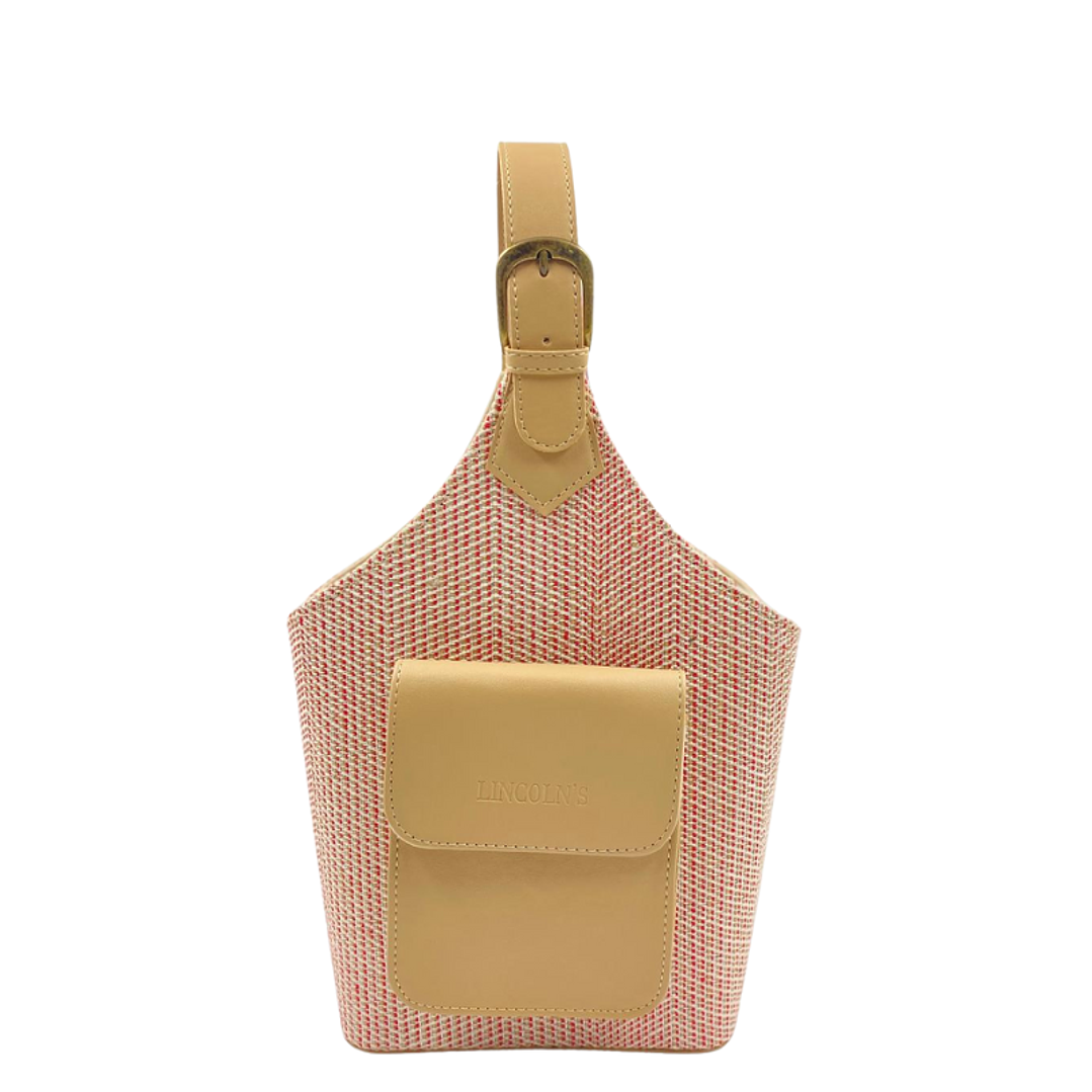 Bolso Matero Lincoln's Tejido Rojo y Crudo 1