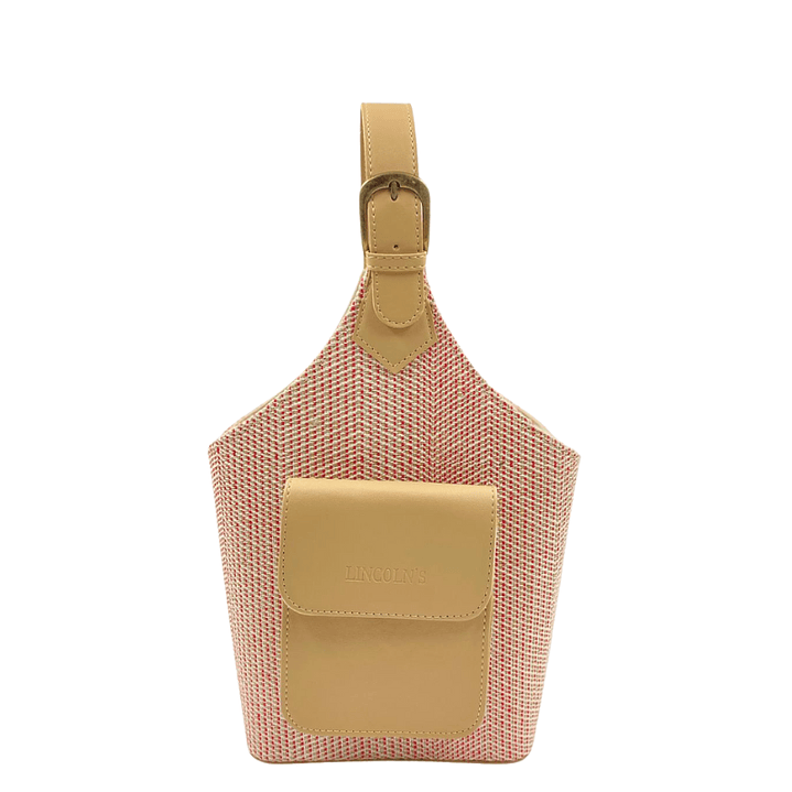 Bolso Matero Lincoln's Tejido Rojo y Crudo 1