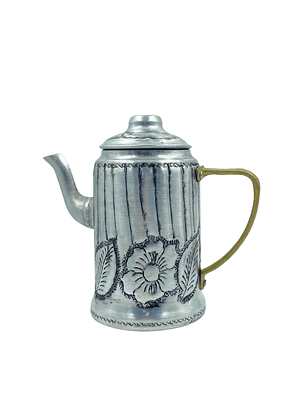 Cafetera de Aluminio Repujado Diseño Flores