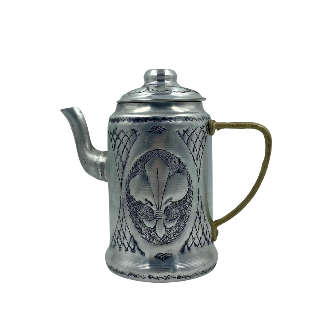 Cafetera de Aluminio Repujado Diseño Flor de Lis 1