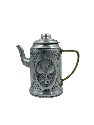 Cafetera de Aluminio Repujado Diseño Flor de Lis