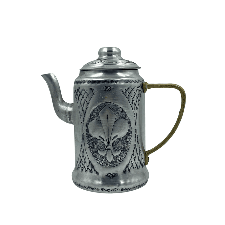 Cafetera de Aluminio Repujado Diseño Flor de Lis 1