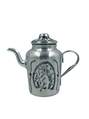 Cafetera de Aluminio Repujado Diseño Caballo