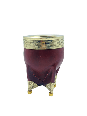 Calabaza imperial cuero liso con aplicaciones de alpaca y virola pampa