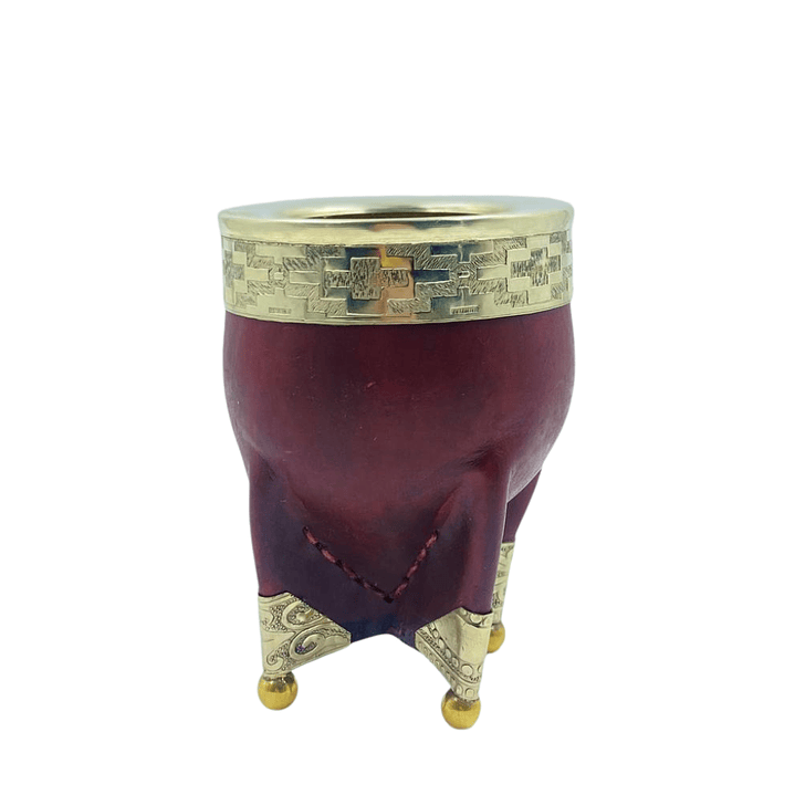 Calabaza imperial cuero liso con aplicaciones de alpaca y virola pampa 1