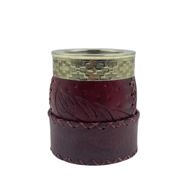 Calabaza imperial cuero café diseño c/ base y virola pampa 1