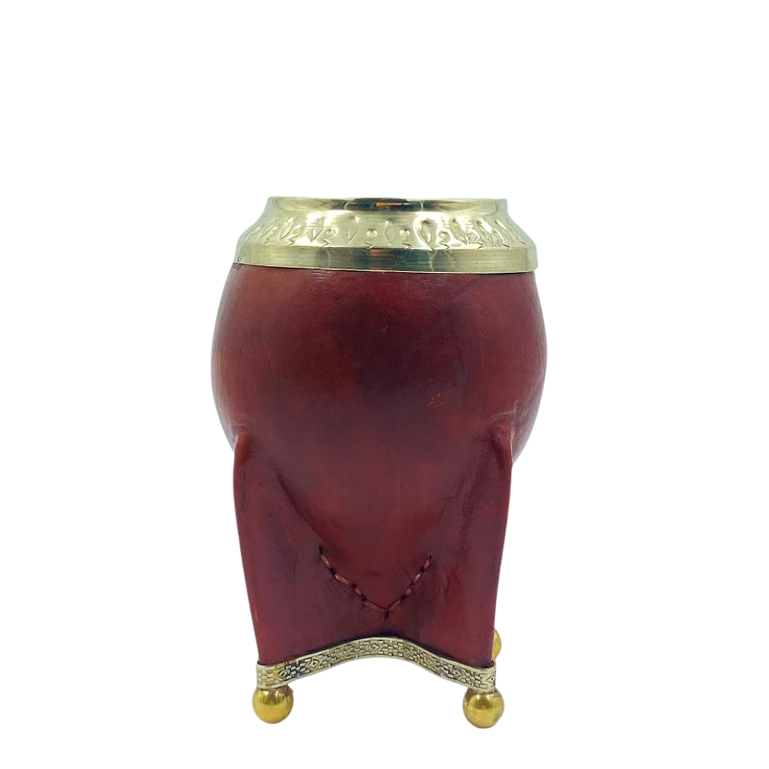 Calabaza torpedo café c/ aplicaciones de alpaca y virola alpaca Café 1