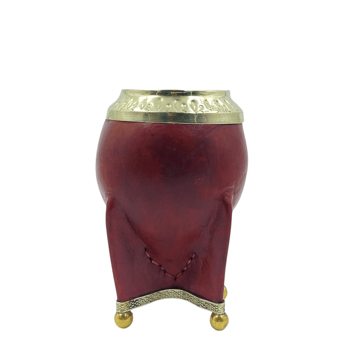 Calabaza torpedo café c/ aplicaciones de alpaca y virola alpaca Café 1