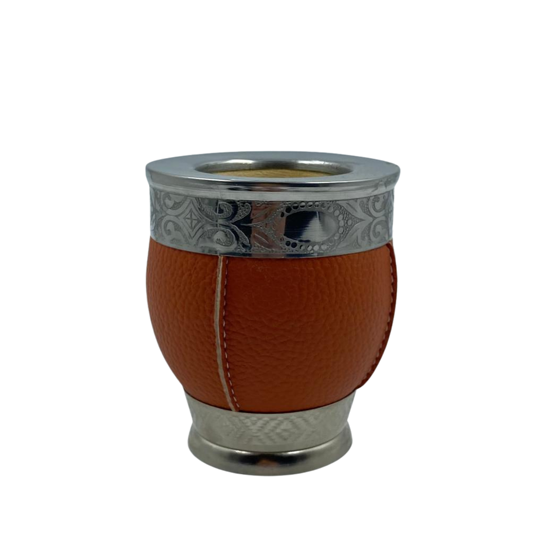 Calabaza Imperial con Pie y Virola Abstracta Color Ocre 1